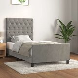  Posteljni okvir z vzglavjem svetlo siv 80x200 cm žamet, (20788031) Cene