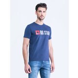 Big Star man's t-shirt_ss t-shirt 151997 blue Knitted-403 Cene