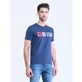 Big Star Man's T-shirt_ss T-shirt 151997 Blue Knitted-403