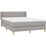  Box spring postelja z vzmetnico svetlo siva 140x200 cm blago, (20902429) | Shoptok.si