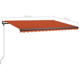  Samostojeća tenda na ručno uvlačenje 400x300cm narančasto-smeđa | shoptok.hr