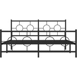 Metalni okvir kreveta uzglavlje i podnožje crni 150x200 cm | shoptok.hr