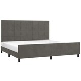  Okvir za krevet s uzglavljem tamnosivi 200x200 cm baršunasti | shoptok.hr
