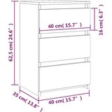  Noćni ormarić boja hrasta 40 x 35 x 62 5 cm konstruirano drvo | shoptok.hr