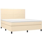  Box spring postelja z vzmetnico krem 180x200 cm blago | Shoptok.si