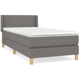  S oprugama i madracem tamnosivi 90 x 190 cm od tkanine | shoptok.hr