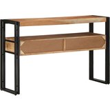 vidaXL Krajnji stolovi Prirodno drvo, crno Čvrsto drvo bagrema, metal | shoptok.hr