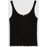 Marisse Black Openwork Top | shoptok.hr