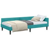 vidaXL Krevetni okvir sa kutnim dizajnom Tirkizna 100 x 200 cm | shoptok.hr