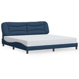  Okvir kreveta s LED-om bez madraca Hvar plavi 200x200 cm od tkanine | shoptok.hr