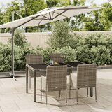 The Living Store Vrtna jedilna garnitura 5-delna z blazinami siv poli ratan - Vrtna Jedilna Garnitura, (21425938) | Shoptok.si