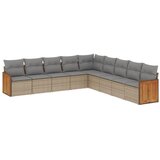  The Living Store Vrtna garnitura 9-delna z blazinami bež poli ratan - Vrtna Sedežna Garniture, (21443429) | Shoptok.si