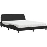 The Living Store Postelja z vzmetnico črna 160x200 cm umetno usnje - Postelja, (21611067) | Shoptok.si