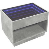 vidaXL Klubska mizica z neskončnimi LED betonsko siva 70x50x50 cm | Shoptok.si