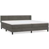  Box spring postelja z vzmetnico temno siva 200x200 cm žamet, (20723975) | Shoptok.si