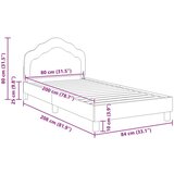  Otroški posteljni okvir z vznožjem Vijolična 80 x 200 cm Žamet, (5000104565) | Shoptok.si