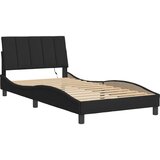  Okvir kreveta s LED-om bez madraca Hanko crni 100 x 200 cm baršunasti | shoptok.hr