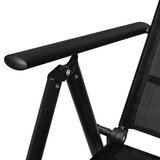  5-dijelni vrtni blagovaonski set od aluminija i tekstilena crni | shoptok.hr