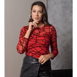 Gemre Red Mesh Blouse with Shiny Eldisa Pattern | Shoptok.si