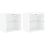 Maison Chic Stenski Dvo delni komplet Nočne omarice - Nočne mize z LED lučkami bela, (21686759) Cene