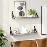 vidaXL Stenske police 2 kosa siva sonoma 60x15x15,5 cm | Shoptok.si