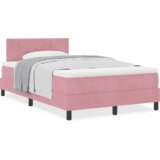 Box Spring Postelja z Mattresom Roza Mala Dvojna Žamet, (22052323) | Shoptok.si