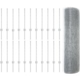 vidaXL varjena žična ograja z 22 U stebrički Srebrna 0.5x50 m Jeklo | Shoptok.si