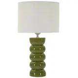 Bijela/zelena stolna lampa keramička s tekstilnim sjenilom (visina 46 cm) Torr –