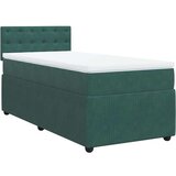vidaXL Box spring postelja z vzmetnico temno zelena 100x200 cm žamet, (21306939) | Shoptok.si