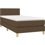  Box spring postelja z vzmetnico temno rjava 100x200 cm blago, (20726943) | Shoptok.si