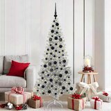 vidaXL Božično drevo med 300 LED z stojalom srebrna 180 cm PET | Shoptok.si