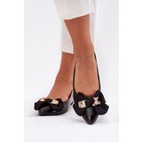 Boto Glossy ballerinas with bow and gold brooch black Rivona | shoptok.hr