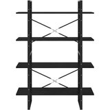 Ormarić za knjige s 4 razine crni 100 x 30 x 140 cm od borovine | shoptok.hr