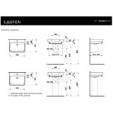 Laufen H8109620001041 Pro S 55 x 46,5 cm pravokotni stenski keramični umivalnik z odprtino za armaturo | Shoptok.si