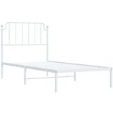 Metalni okvir za krevet s uzglavljem bijeli 90 x 190 cm | shoptok.hr