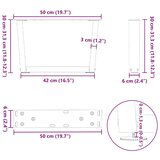  Noge jedilne mize V-oblika 2 kosa Antracit 50x(30-31,3) cm | Shoptok.si