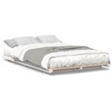 vidaXL Posteljni okvir Bela 140 x 190 cm Trdna borovina | Shoptok.si
