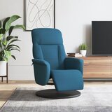 vidaXL Naslanjač z oporo za noge moder žamet | Shoptok.si