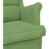vidaXL fotelja za ljuljanje s drvenim nogama svjetlozelena baršunasta | shoptok.hr
