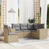  5-dijelni vrtni set sofa s jastucima bež od poliratana 83 x 62 x 69 cm | Shoptok.si