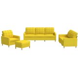  4-dijelni set sofa s jastucima svjetložuti od tkanine | shoptok.hr