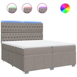 vidaXL Box spring postelja z vzmetnico taupe 200x200 cm blago, (21304824) | Shoptok.si