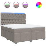 vidaXL Krevet s oprugama i madracem smeđesivi 200x200 cm od tkanine | shoptok.hr