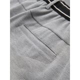 Ombre Men's knitted pants with elastic waistband - light grey | Shoptok.si
