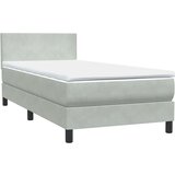 Box Spring krevet s madracem i LED svijetlo sivi 80x210 cm baršun | shoptok.hr
