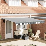 Tenda na uvlačenje antracit-bijela 4x3 m od tkanine i aluminija | shoptok.hr