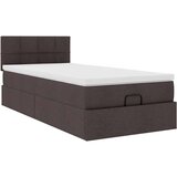 vidaXL Otomanski posteljni okvir z vzmetnico rjav 80x200 cm blago, (21611883) | Shoptok.si