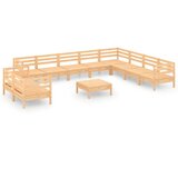  Vrtna sedežna garnitura 11-delna trdna borovina, (20676933) | Shoptok.si