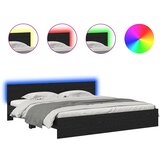 vidaXL konstrukcija postelje z led lučmi črna orehovina 180 x 200 cm, (5000104161) | Shoptok.si