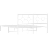 vidaXL Kovinski posteljni okvir z vzglavjem bel 150x200 cm | Shoptok.si
